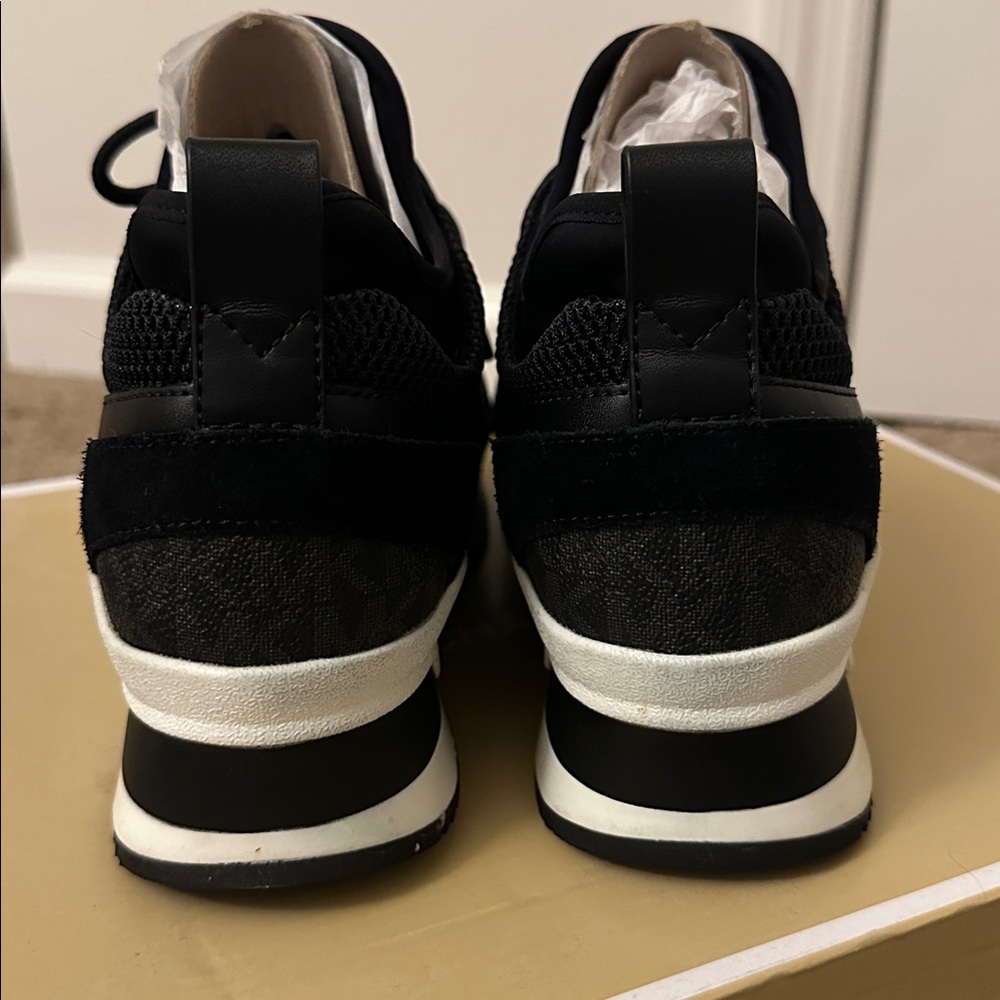 Michael Kors Black and White Platform Lula Trainer Sneakers - Picture 4 of 5